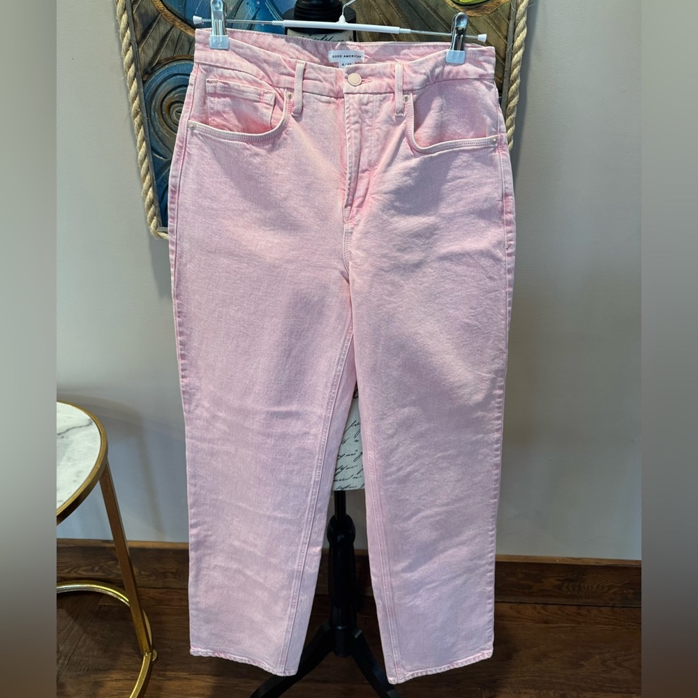 Good American Light Pink Denim Jeans